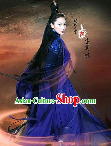 Traditional Ancient Chinese Taoist Nun Costume, Chinese Taoist Dress, Chinese Peri Magic Princess Hanfu Embroidered Clothing for Women