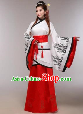 Traditional Ancient Chinese Imperial Emperess Costume, Chinese Han Dynasty Princess Dress, Cosplay Chinese Peri Concubine Embroidered Hanfu Clothing for Women