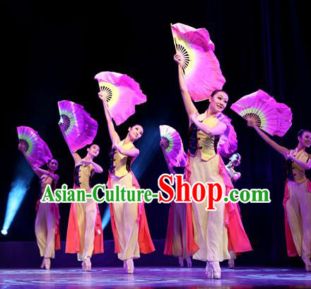 Traditional Chinese Yangge Fan Dancing Costume, Folk Dance Yangko Uniforms, Classic Jasmine Flower Dance Dress Elegant Drum Dance Clothing for Women
