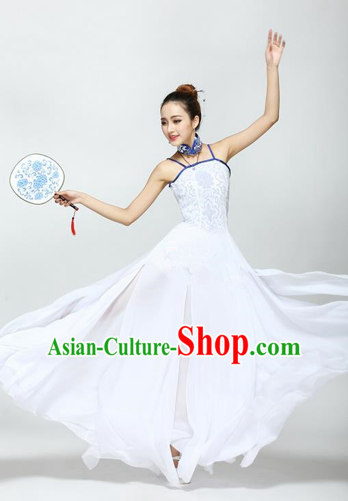 Traditional Chinese Yangge Fan Dancing Costume, Folk Dance Yangko Uniforms, Classic Jasmine Flower Fan Dance Dress Elegant Drum Dance Clothing for Women