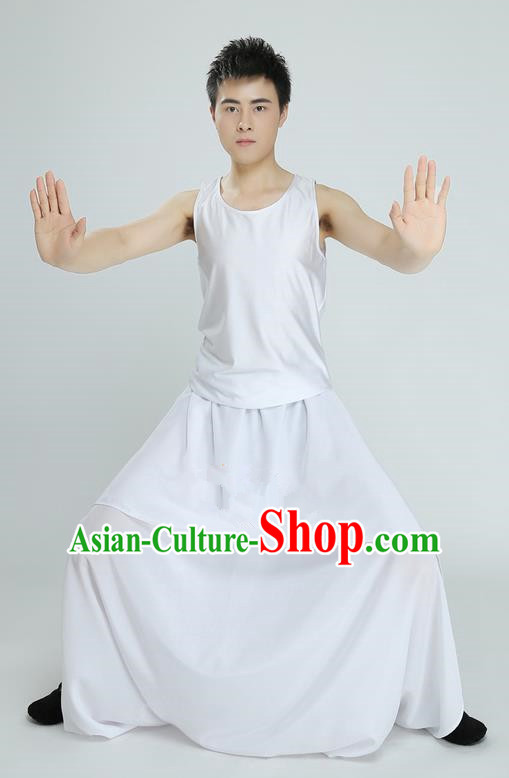 Traditional Chinese Ancient Costume, Folk Dance Drun Dance Kung fu Performance Uniforms, Classic Dance Martial Art Elegant Clothing for Men