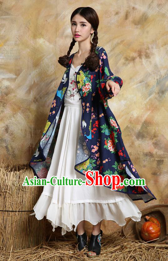 Traditional Ancient Chinese National Costume, Elegant Hanfu Cardigan Coat, China Tang Suit Plated Buttons Cape, Upper Outer Garment Dust Coat Cloak Clothing for Women