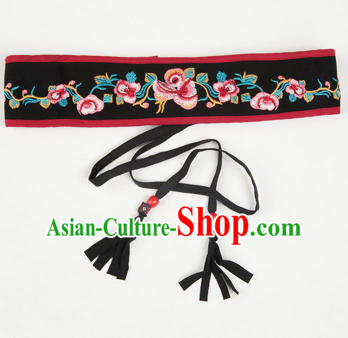 Traditional Chinese National Crafts Female Waistband, Handmade Embroidery Belt Accessories Pendant for Women