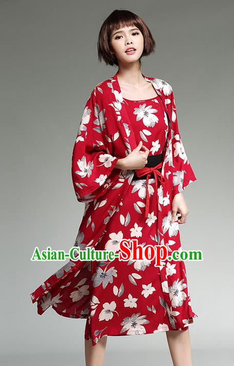 Traditional Ancient Japanese National Costume, Elegant Kimono Cardigan Clothing for Women