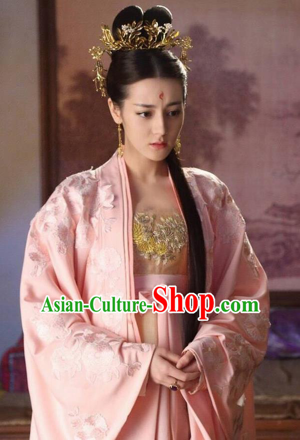 Traditional Ancient Chinese Imperial Consort Costume, Elegant Hanfu Fairy Dress, Chinese Tang Dynasty Imperial Concubine Tailing Embroidered Clothing for Women