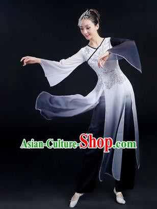 Traditional Chinese Yangge Fan Dancing Costume, Folk Dance Yangko Mandarin Sleeve Paillette Uniforms, Classic Dance Elegant Dress Drum Dance Paillette Clothing for Women