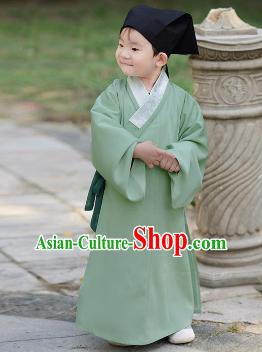 Traditional Ancient Chinese Children Elegant Costume Slant Opening Robe, Elegant Hanfu Clothing Chinese Han Dynasty Boys Scholar Clothing for Kids