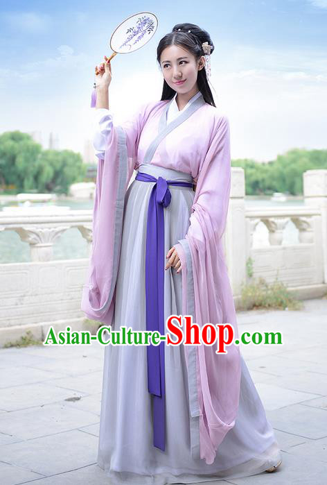 Traditional Ancient Chinese Young Lady Elegant Costume Embroidered Wide Sleeve Cardigan Slant Opening Blouse and Slip Skirt Complete Set, Elegant Hanfu Clothing Chinese Jin Dynasty Imperial Princess Clothing for Women