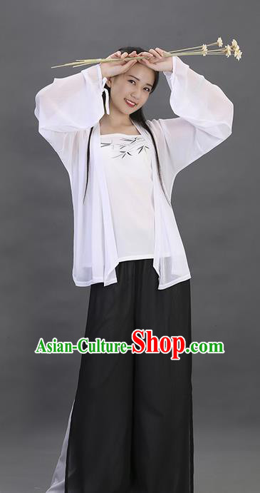 Traditional Ancient Chinese Young Lady Costume Embroidered White Blouse Boob Tube Top and Pants Complete Set, Elegant Hanfu Suits Clothing Chinese Song Dynasty Imperial Princess Dress Clothing for Women