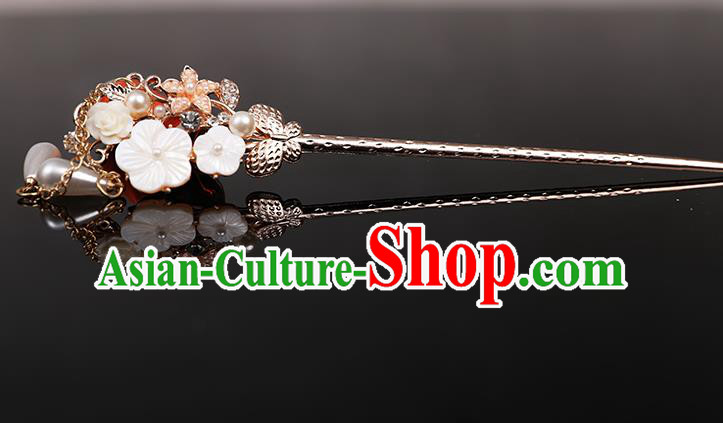Traditional Handmade Chinese Ancient Classical Hair Accessories Bride Wedding Barrettes, White Hair Sticks Hair Jewellery, Hair Fascinators Hairpins for Women