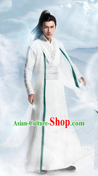 Traditional Ancient Chinese Elegant Swordsman Costume, Chinese Ancient Nobility Childe Dress, Cosplay Chinese Television Drama Flying Daggers Chivalrous Expert Chinese Ming Dynasty Prince Hanfu Clothing for Men