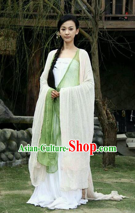 Traditional Ancient Chinese Tang Dynasty Female Costume and Handmade Headpiece Complete Set, Chinese Ancient Young Lady Princess Imperial Consort Hanfu Clothing for Women