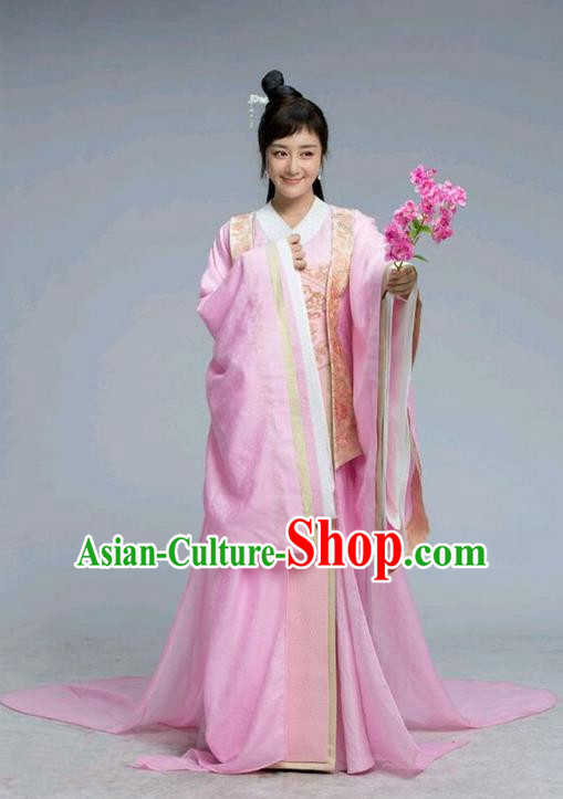Traditional Chinese Ancient Imperial Empress Costume and Handmade Headpiece Complete Set, Chinese Northern and Southern Dynasties Princess Dress, Chinese Television Tokgo World Young Lady Tailing Embroidered Hanfu Clothing for Women
