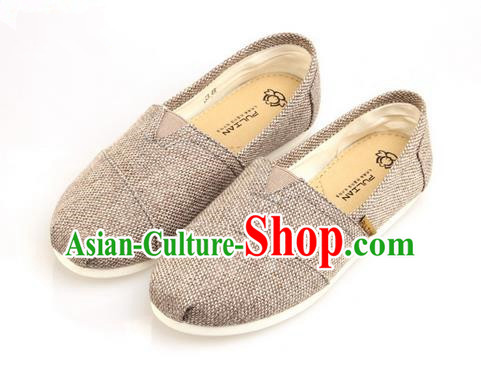 Top Grade Kung Fu Martial Arts Shoes Pulian Zen Shoes, Chinese Traditional Tai Chi Linen Off-white Shoes Monk Shoe for Women for Men