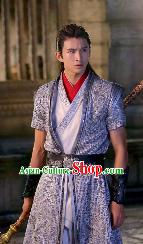 Traditional Chinese Ancient Chivalrous Expert Costume, Xuan-Yuan Sword Legend  The Clouds of Han the Three Kingdoms Swordsman Hanfu Clothing for Men