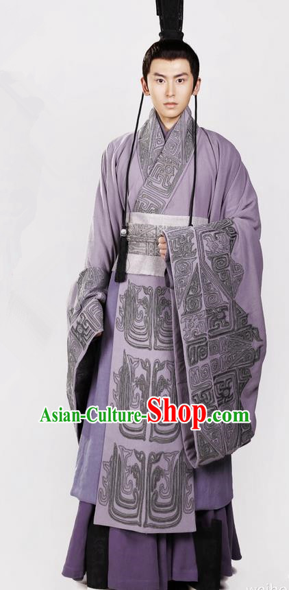 Traditional Chinese Ancient Nobility Childe Costumes, Chinese Ancient Teleplay Above The Clouds Role Swordsmen Robe, China Han Dynasty Prince Embroidery Hanfu Clothing for Men