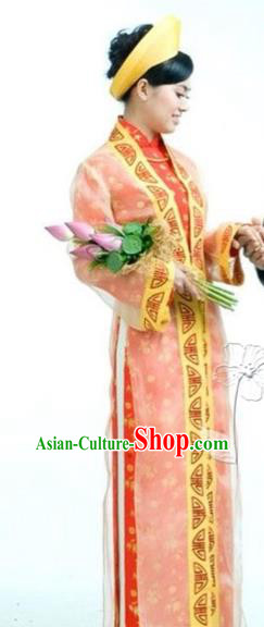 Traditional Top Grade Asian Vietnamese Dress, Vietnam National Female Handmade Ao Dai Dress Bride Wedding Cheongsam Clothing