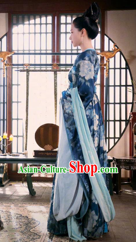Traditional Chinese Ancient Tang Dynasty Imperial Consort Costumes and Handmade Headpiece Complete Set, China The Glory of Tang Dynasty Ancient Senior Concubine Dress Clothing for Women