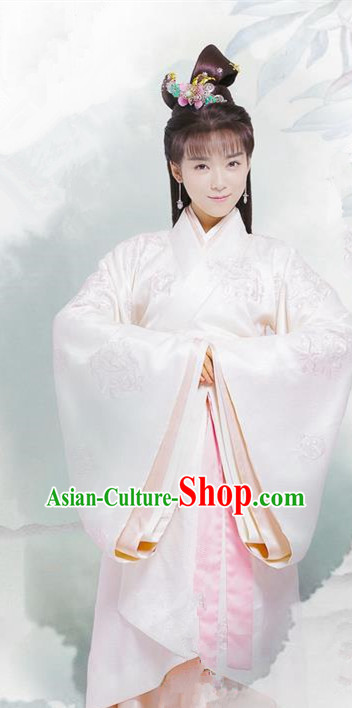 Traditional Chinese Ancient Warring States Time Imperial Consort Tailing Costume, Song of Phoenix Palace Princess Hanfu Clothing and Handmade Headpiece Complete Set for Women