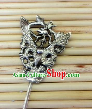 Traditional Chinese Ancient Classical Handmade Hair Accessories Hanfu Headwear Palace Silver Hairpin for Women