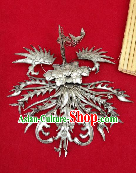Traditional Chinese Ancient Classical Handmade Phoenix Forehead Ornament Tassel Hairpin Hair Jewelry Accessories Hanfu Classical Palace Combs and Sticks for Women