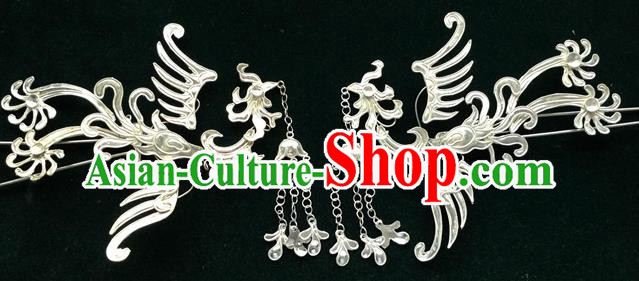 Traditional Chinese Ancient Classical Handmade Hairpin Jewelry Accessories Hanfu Phoenix Combs and Sticks for Women
