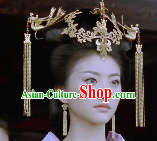 Traditional Chinese Ancient Classical Handmade Barrettes Hairpin, Step Shake Hair Jewelry Accessories Hanfu Classical Palace Hair Sticks Complete Set for Women