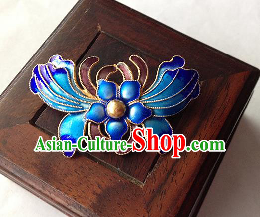 Traditional Handmade Chinese Ancient Classical Accessories Blueing Brooch Butterfly Pendent for Women