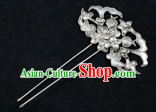 Traditional Handmade Chinese Ancient Classical Hair Accessories Barrettes China Sliver Hairpins Flower Step Shake Hair Sticks for Women