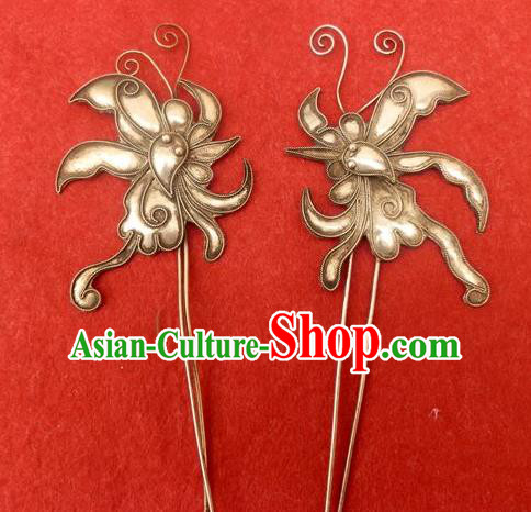 Traditional Handmade Chinese Ancient Classical Hair Jewellery Accessories Butterfly Barrettes, Ming Dynasty Wedding Hair Sticks Hair Fascinators Hairpins for Women