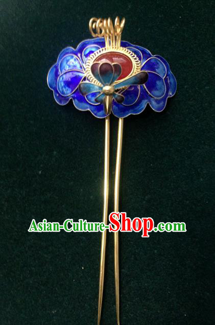 Traditional Handmade Chinese Ancient Classical Hair Accessories Barrettes Cloisonn Hairpins, Pure Sliver Step Shake Hair Sticks for Women