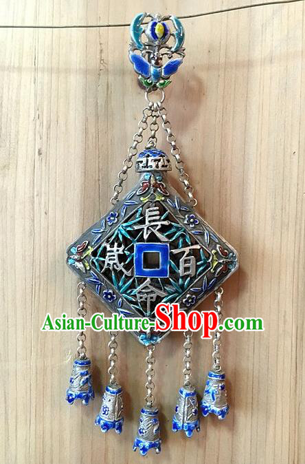 Traditional Handmade Chinese Ancient Classical Accessories Pure Sliver Blueing Pendant Tassel Waist Pendent for Women
