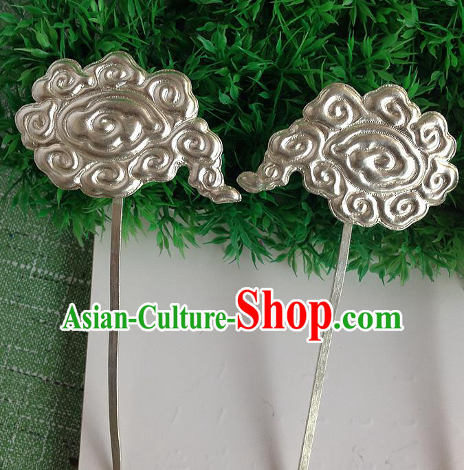 Traditional Handmade Chinese Ancient Classical Hair Accessories Barrettes, Step Shake Hair Sticks Auspicious Clouds Hairpins for Women