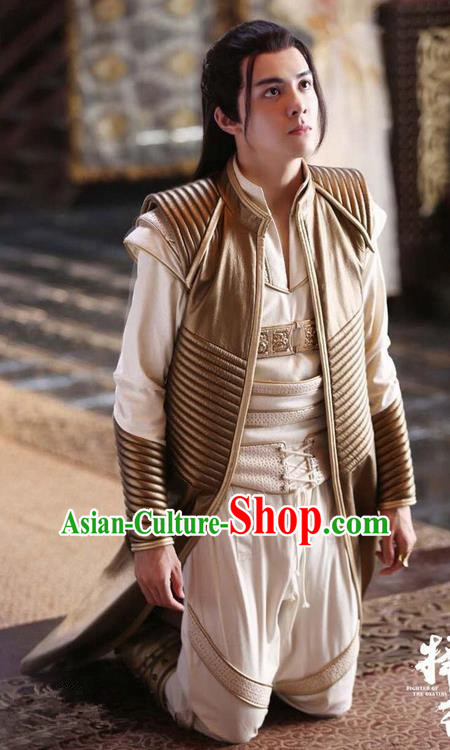Chinese Ancient Tang Dynasty Nobility Childe Costume and Headpiece Complete Set, Fighter of the Destiny Traditional Chinese Ancient Swordsman Toff Clothing for Men
