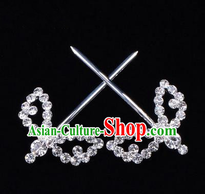 Chinese Ancient Peking Opera Hair Accessories Young Lady Headwear, Traditional Chinese Beijing Opera Head Ornaments Hua Tan White Crystal Willow Leaf Hairpins