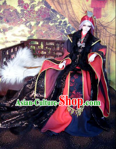 Traditional Ancient Royal Highness King Costumes Complete Set, China Ancient Cosplay Swordsman Clothing Chivalrous Expert Outfit for Men for Kids