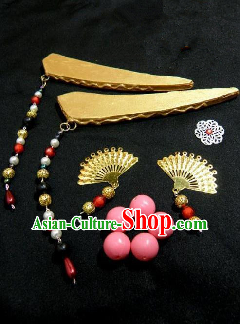 Top Grade Traditional China Ancient Cosplay Hair Accessories Complete Set, China Ancient Princess Headpiece Headwear Hairpins for Women