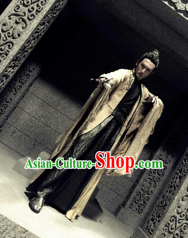 Traditional Ancient Chinese Tang Dynasty Imperial Prince Costume, Xuanyuan Sword Han Cloud Swordsman Embroidery Robe Clothing Complete Set