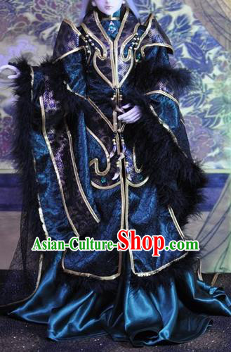Top Grade Traditional China Ancient Cosplay Swordsman Costumes Complete Set, China Ancient Taoist Royal Highness Hanfu Robe Clothing for Men for Kids