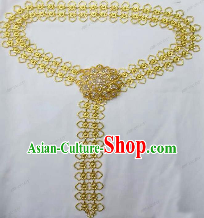 Traditional Thailand Ancient Handmade Waist Accessories, Traditional Thai China Dai Nationality Crystal Belts Pendant Waistband for Women