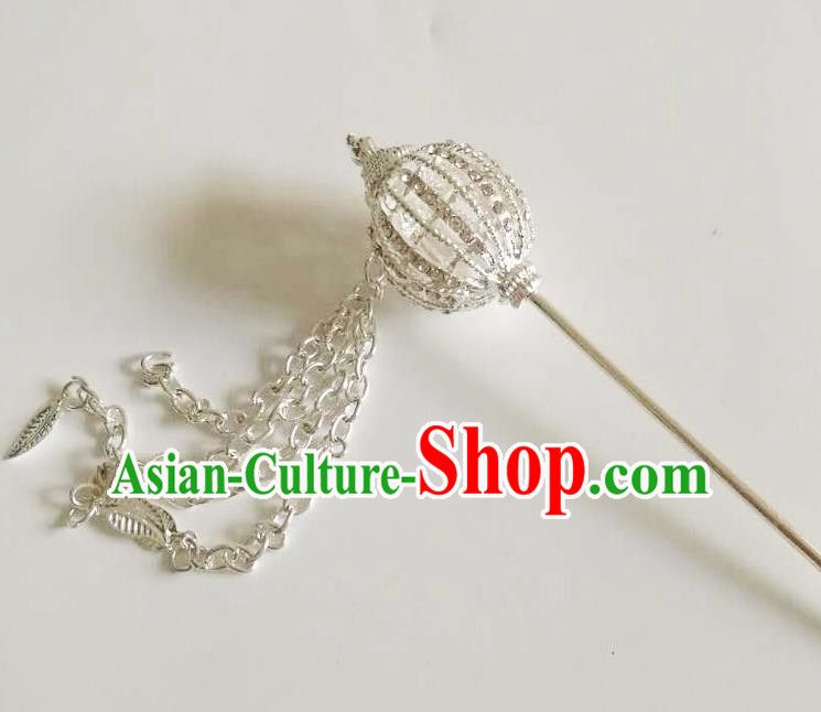 Traditional Thailand Ancient Handmade Hair Accessories, Traditional Thai China Dai Nationality Hairpins Crystal Hair Stick Headpiece for Women
