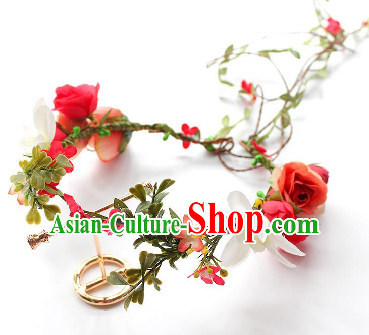 Top Grade Handmade Wedding Bride Hair Accessories, Traditional Princess Flowers Hair Clasp Wedding Headwear for Women