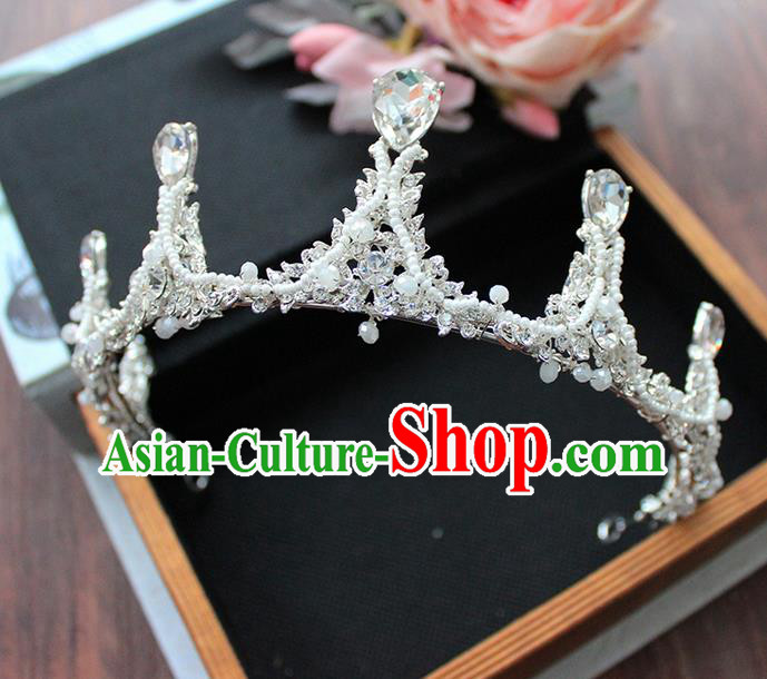 Top Grade Handmade Wedding Bride Hair Accessories Crystal Headwear, Traditional Princess Baroque Pearl Hair Clasp Wedding Headpiece for Women