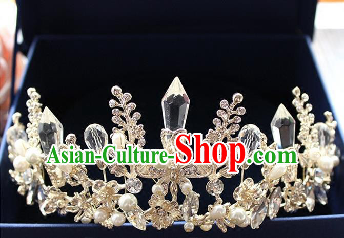 Top Grade Handmade Wedding Bride Hair Accessories Queen Crystal Headwear, Traditional Princess Baroque Royal Crown Wedding Headpiece for Women