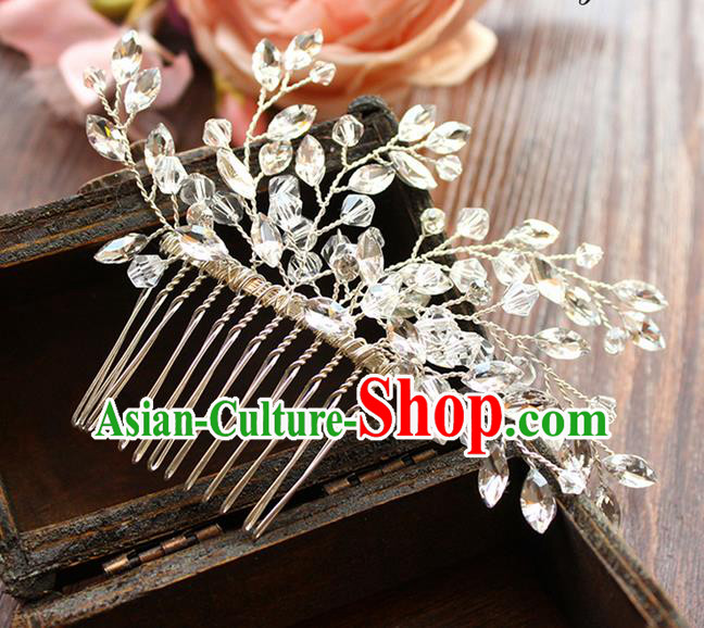 Top Grade Handmade Wedding Bride Hair Accessories Headwear, Traditional Princess Crystal Wedding Headpiece Hair Comb Jewelry for Women