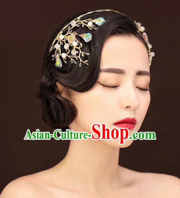 Top Grade Handmade Wedding Bride Hair Accessories Hair Band, Traditional Princess Wedding Crystal Hair Hoop Headwear for Women