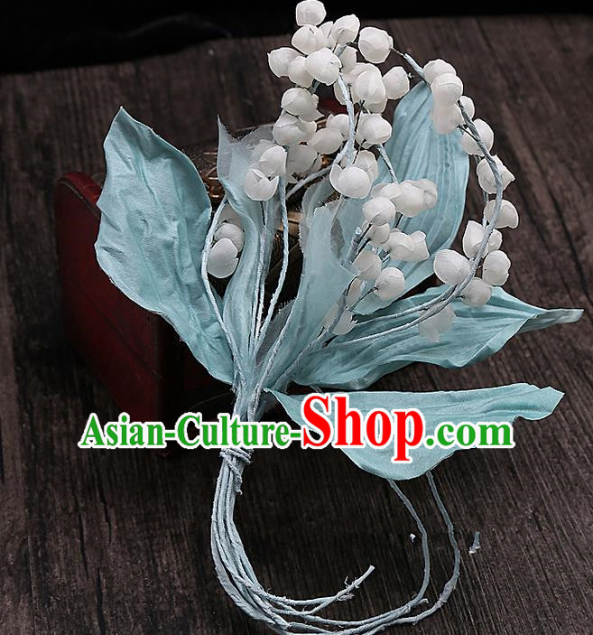 Top Grade Handmade Wedding Bride Hair Accessories Blue Flower Hairpin, Traditional Baroque Princess Hair Stick Headpiece for Women