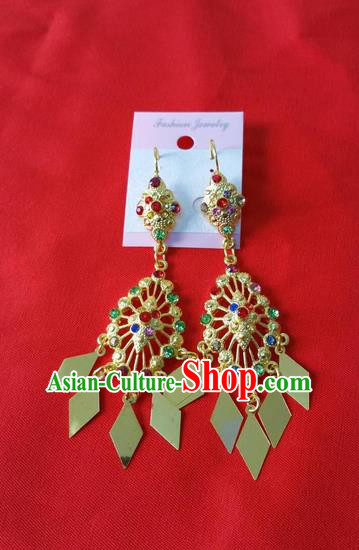 Traditional Traditional Thailand Jewelry Accessories Earrings, Southeast Asia Thai Eardrops for Women