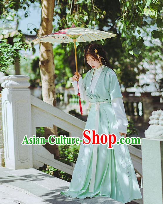 Traditional Chinese Song Dynasty Young Lady Costume Complete Set, Elegant Hanfu Clothing Embroidered Dress, Chinese Ancient Princess Clothing for Women