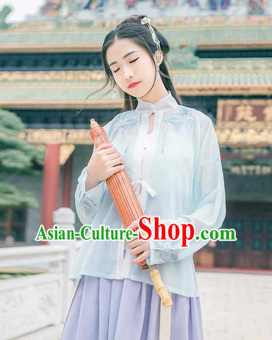 Traditional Chinese Tang Dynasty Palace Princess Costume, Elegant Hanfu Clothing Embroidered Blouse, Chinese Ancient Princess Clothing for Women